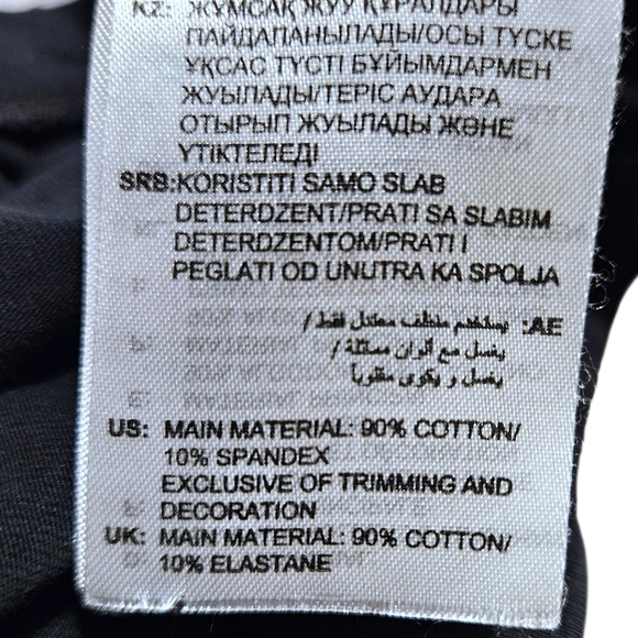 Adidas Womens Tight Fit Leggings Sm Black White 3 Stripe Logo Pants Stretch - Picture 7 of 8